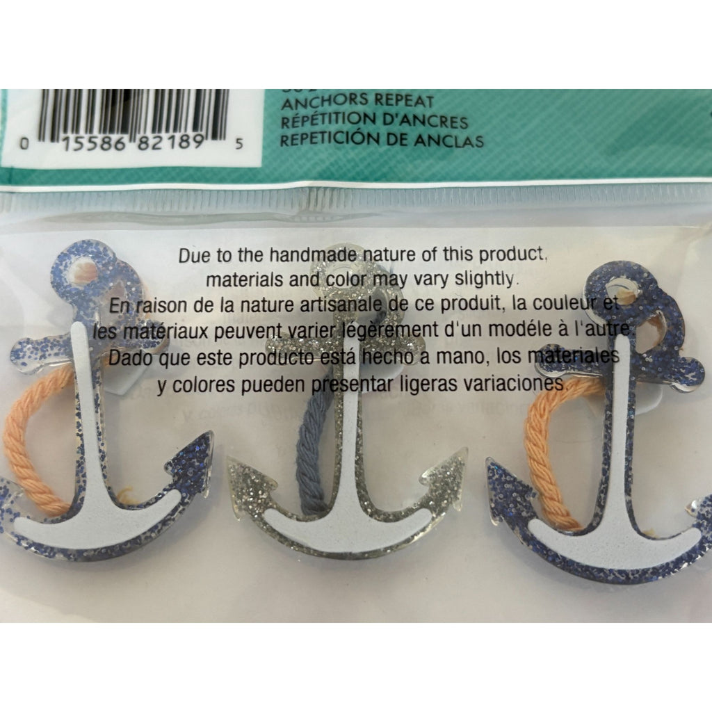 Jolees Boutique Nautical Anchors Repeat Embellishments Glitter Rope Accents 6 Pc
