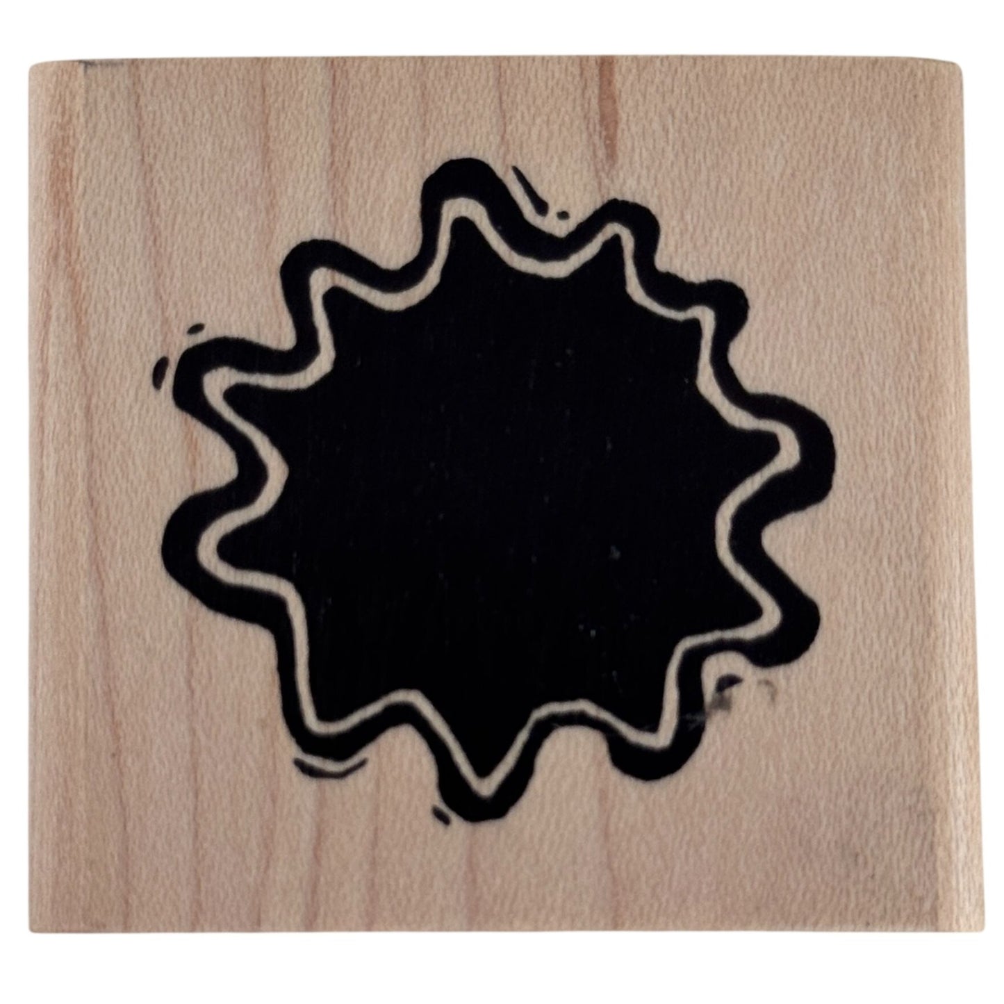 A Stamp In The Hand Rubber Stamp Abstract Ink Blot Wavy Outline Doodle Splash