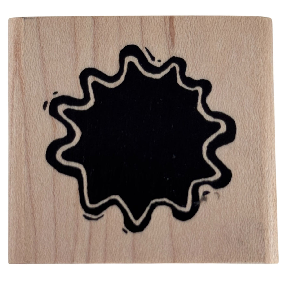 A Stamp In The Hand Rubber Stamp Abstract Ink Blot Wavy Outline Doodle Splash