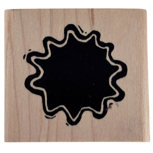 A Stamp In The Hand Rubber Stamp Abstract Ink Blot Wavy Outline Doodle Splash