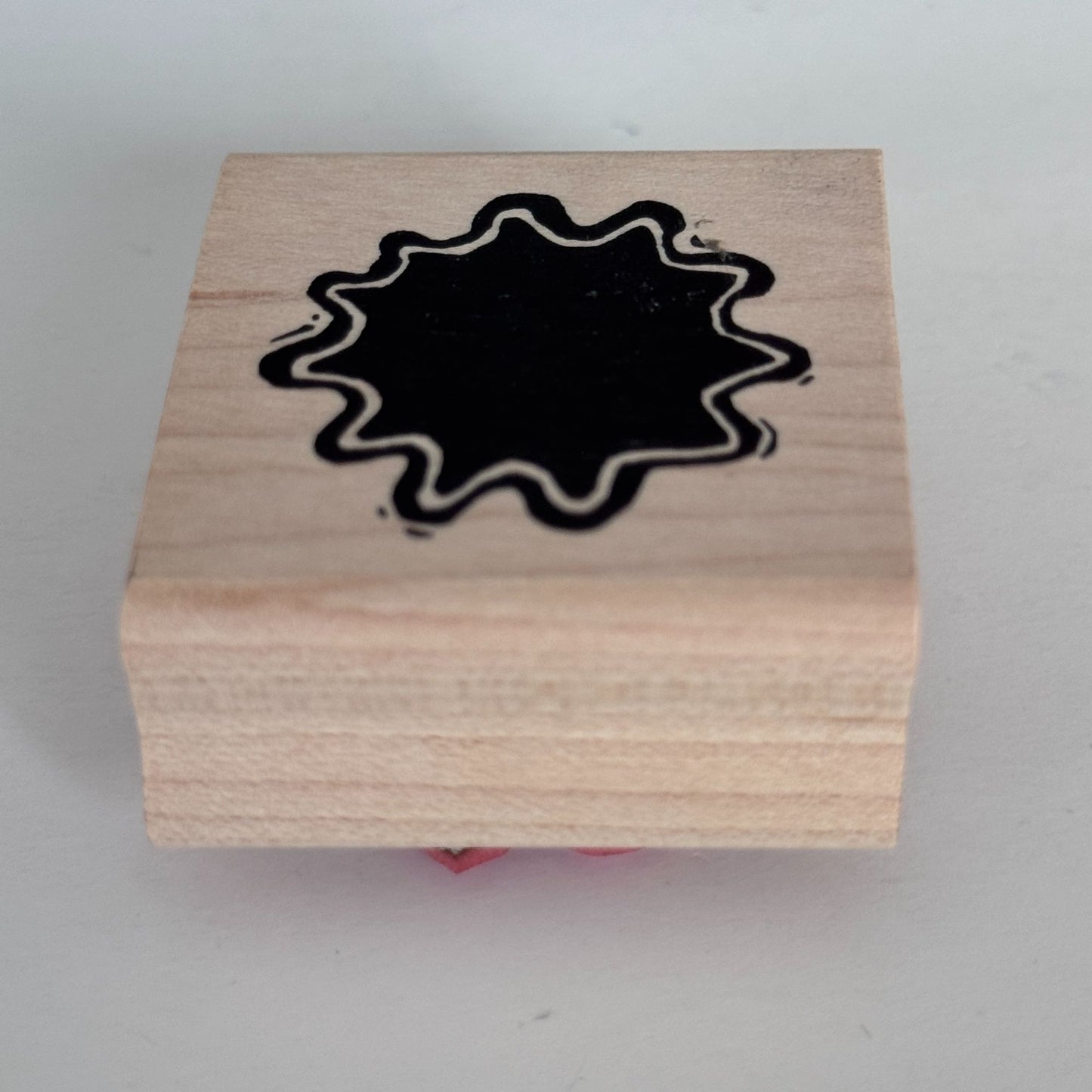 A Stamp In The Hand Rubber Stamp Abstract Ink Blot Wavy Outline Doodle Splash