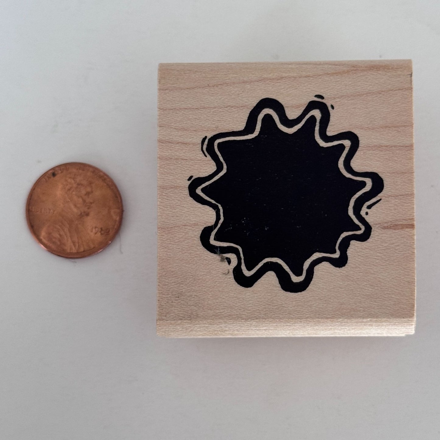 A Stamp In The Hand Rubber Stamp Abstract Ink Blot Wavy Outline Doodle Splash