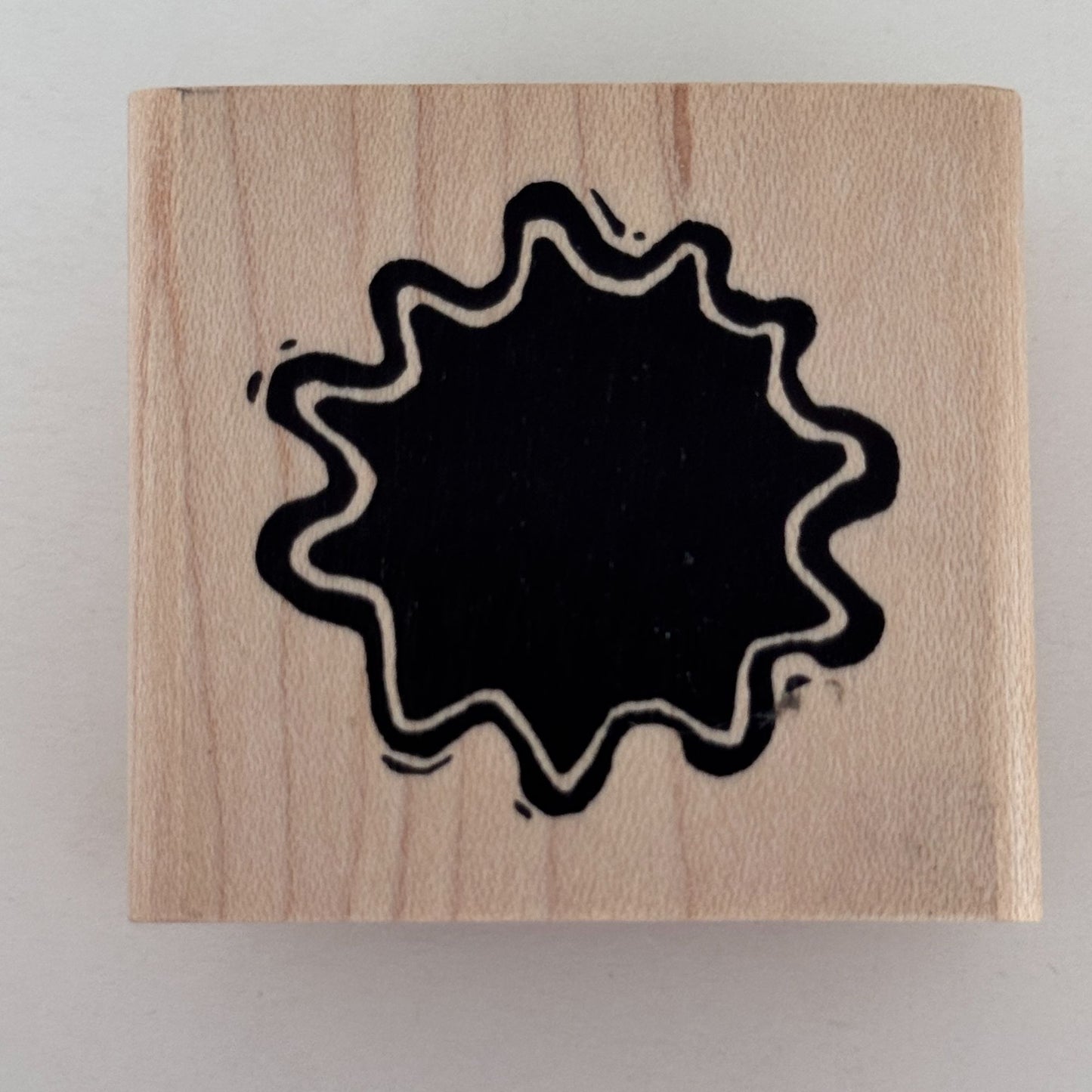 A Stamp In The Hand Rubber Stamp Abstract Ink Blot Wavy Outline Doodle Splash