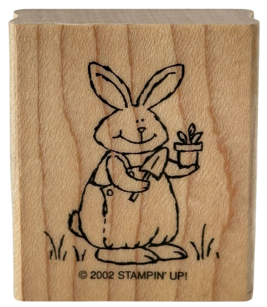 Stampin Up Rubber Stamp Bunny Rabbit Gardener Garden Card Making Easter Spring