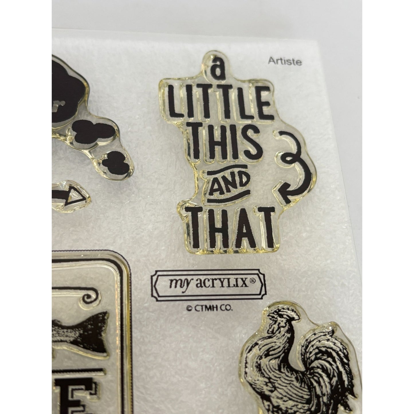 CTMH Acrylic Stamp Set Catch You Later Bicycle Gone Fishing S'Mores Funny D1580