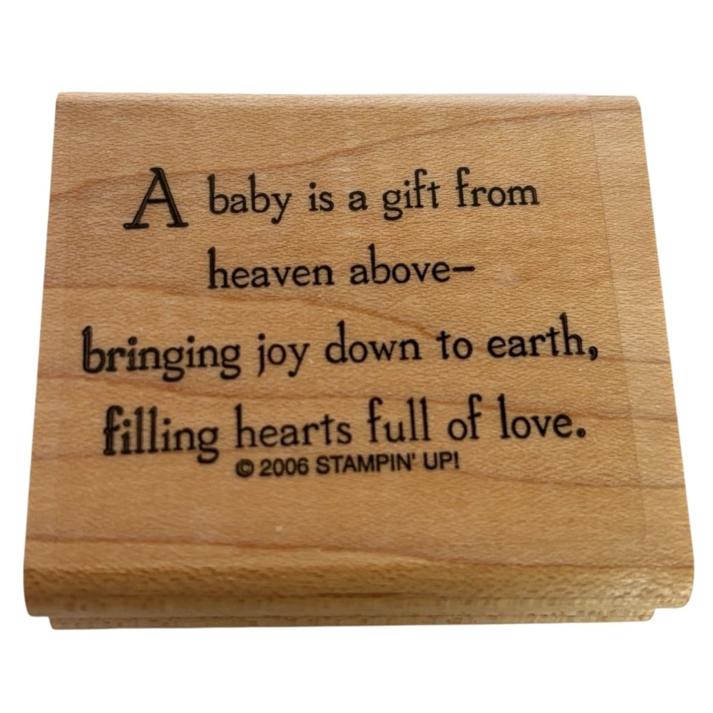 Stampin Up Rubber Stamp Baby Shower Gift Card Sentiment Christian Religious Word