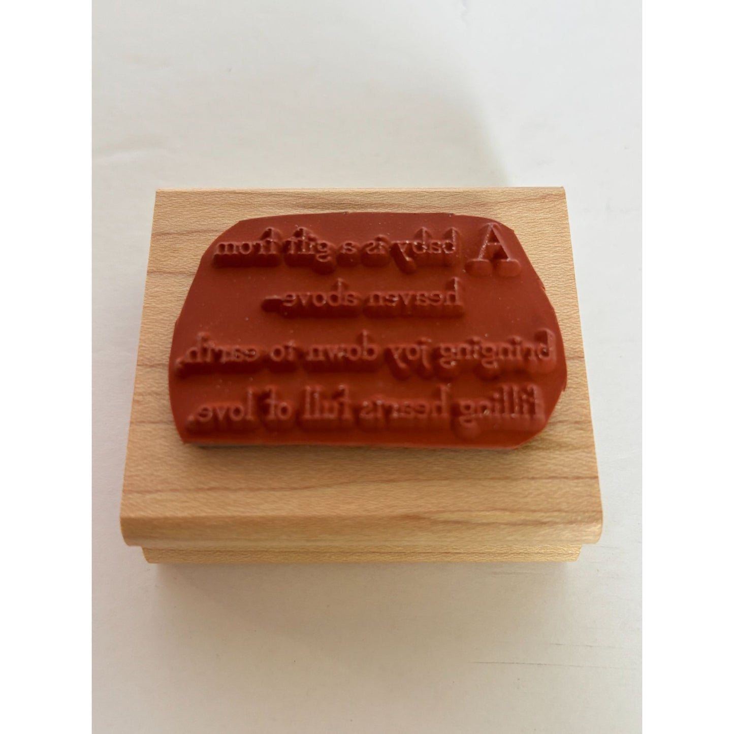 Stampin Up Rubber Stamp Baby Shower Gift Card Sentiment Christian Religious Word