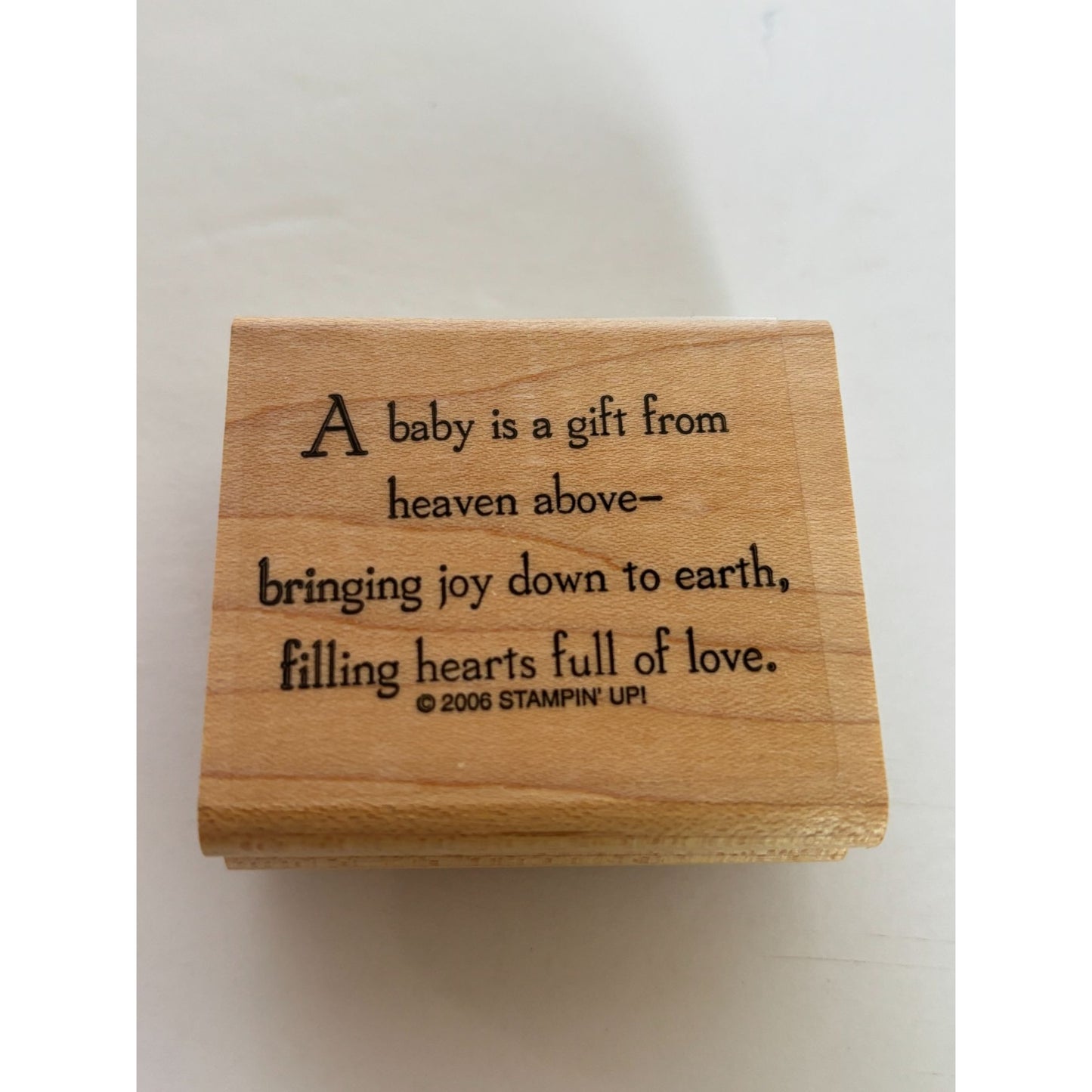 Stampin Up Rubber Stamp Baby Shower Gift Card Sentiment Christian Religious Word