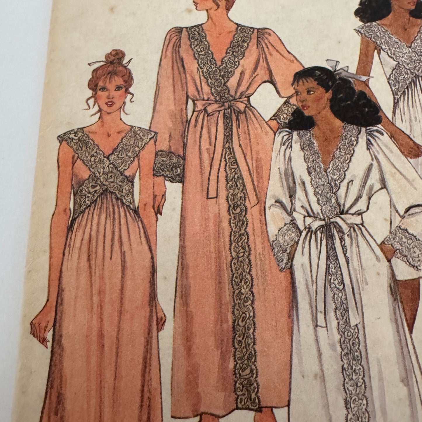 McCalls Sewing Pattern 8795 Misses Robe Nightgown Pajamas Size 12 Vintage 1980s