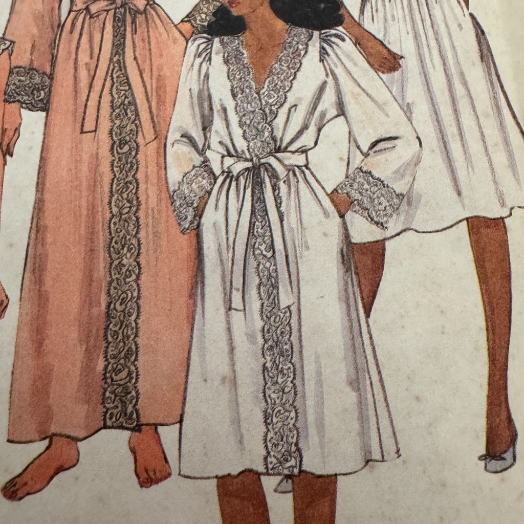 McCalls Sewing Pattern 8795 Misses Robe Nightgown Pajamas Size 12 Vintage 1980s