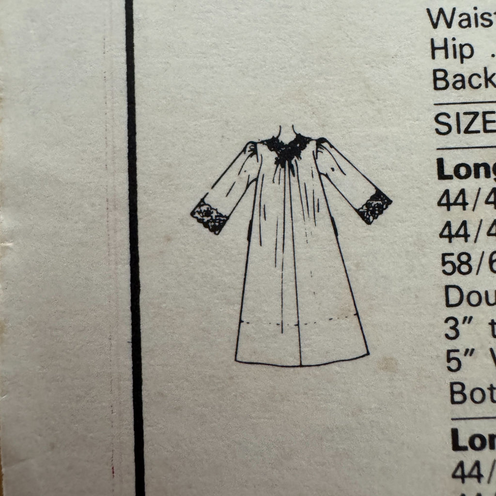 McCalls Sewing Pattern 8795 Misses Robe Nightgown Pajamas Size 12 Vintage 1980s