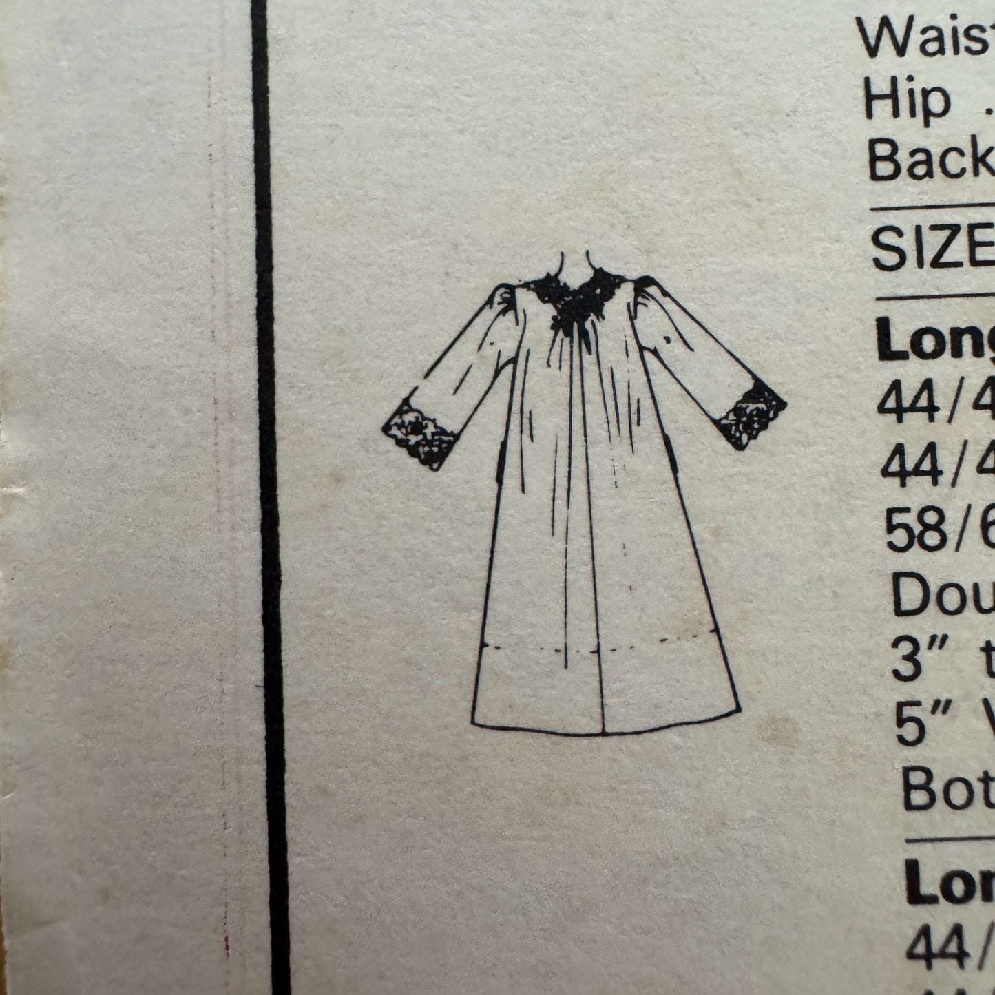 McCalls Sewing Pattern 8795 Misses Robe Nightgown Pajamas Size 12 Vintage 1980s