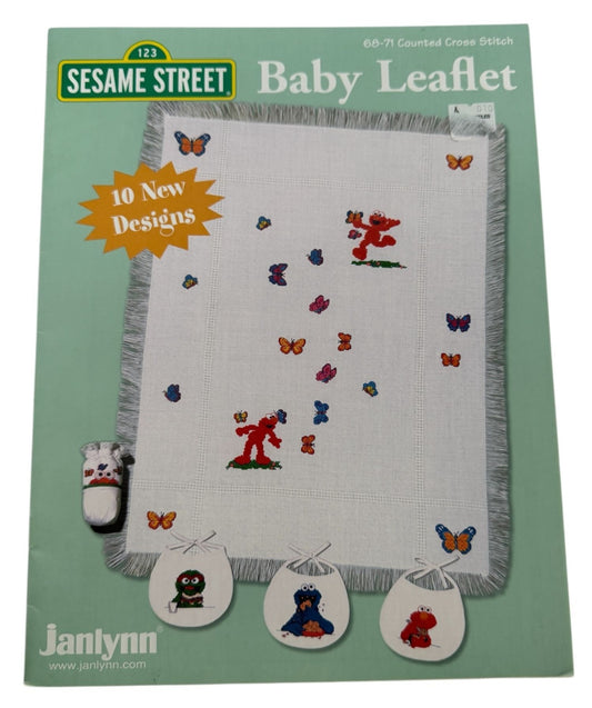 Sesame Street Cross Stitch Pattern Baby Leaflet Elmo Cookie Monster Oscar Grouch