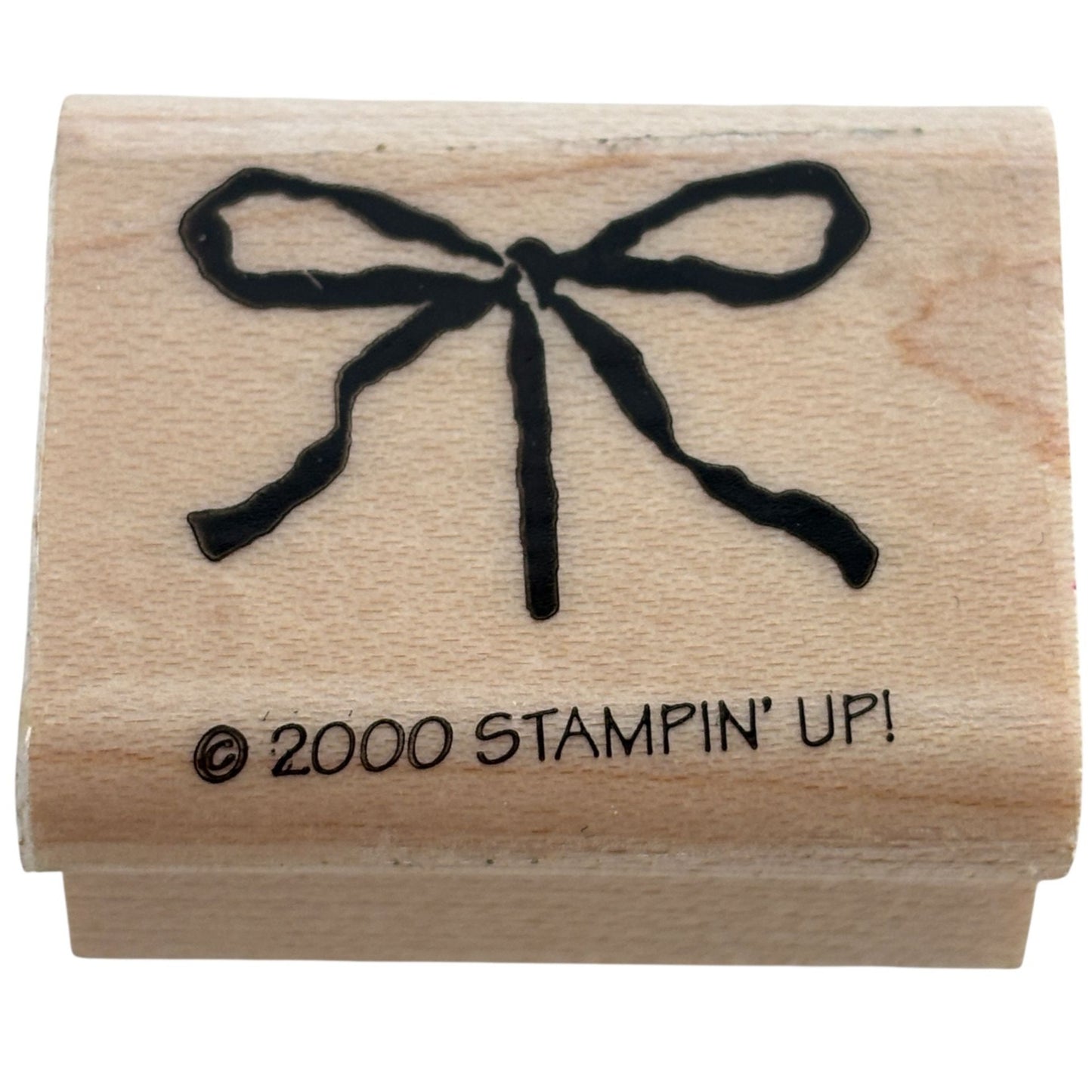 Stampin Up Wood Rubber Stamp Gift Bow Ribbon Christmas Present Holiday Craft