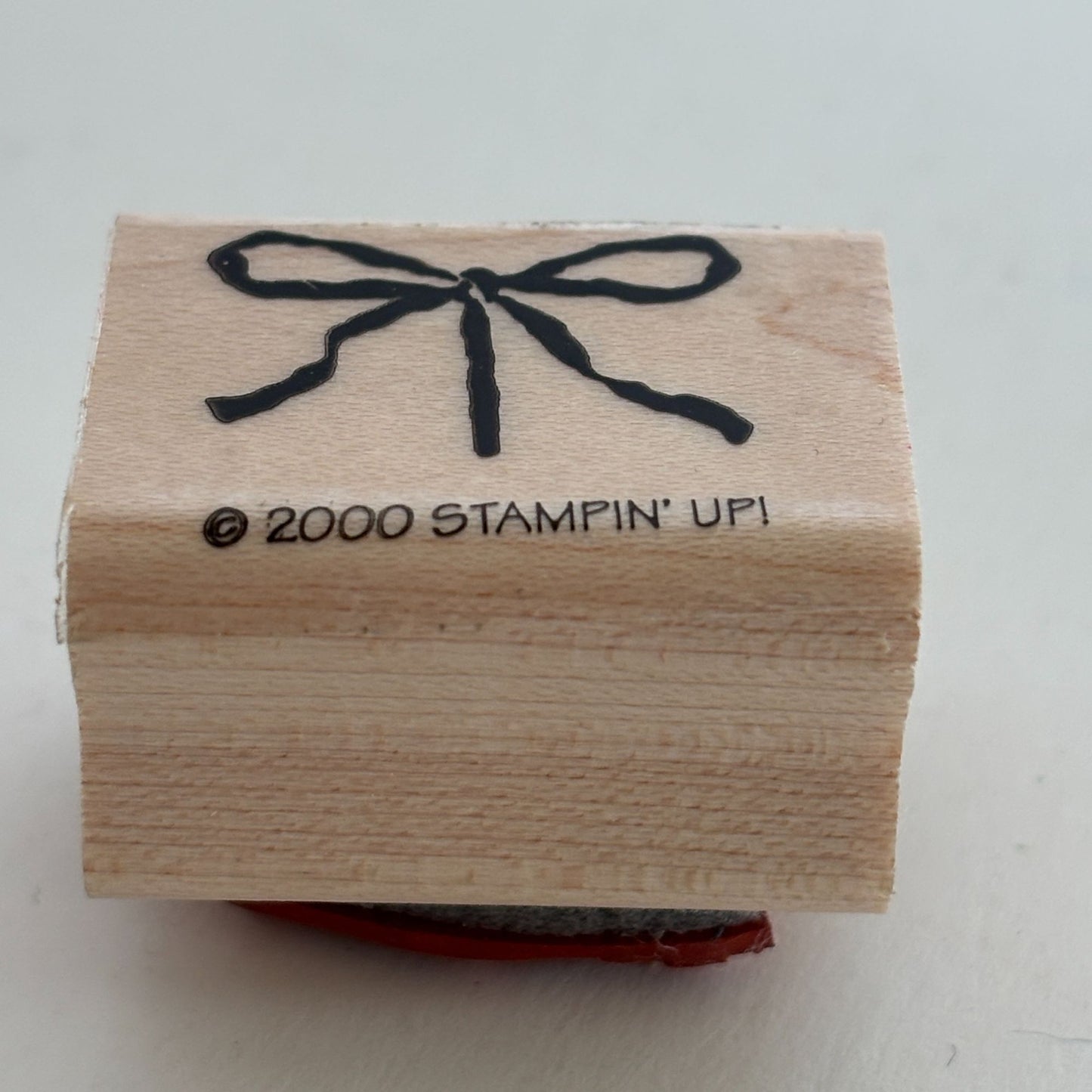 Stampin Up Wood Rubber Stamp Gift Bow Ribbon Christmas Present Holiday Craft