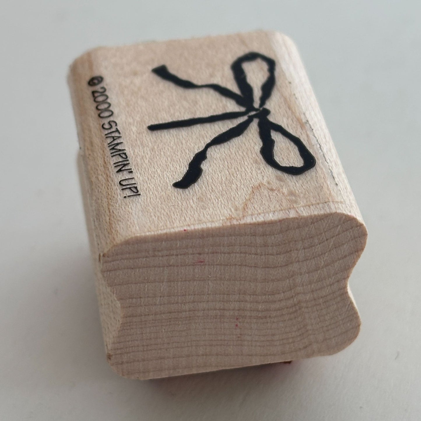 Stampin Up Wood Rubber Stamp Gift Bow Ribbon Christmas Present Holiday Craft