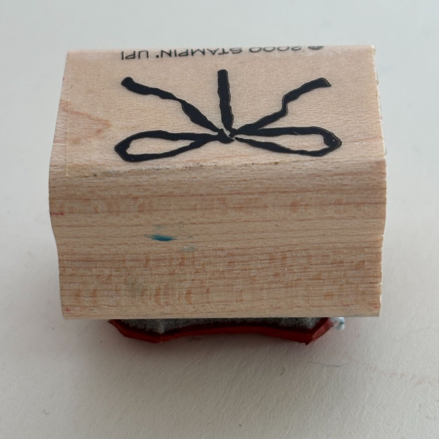 Stampin Up Wood Rubber Stamp Gift Bow Ribbon Christmas Present Holiday Craft