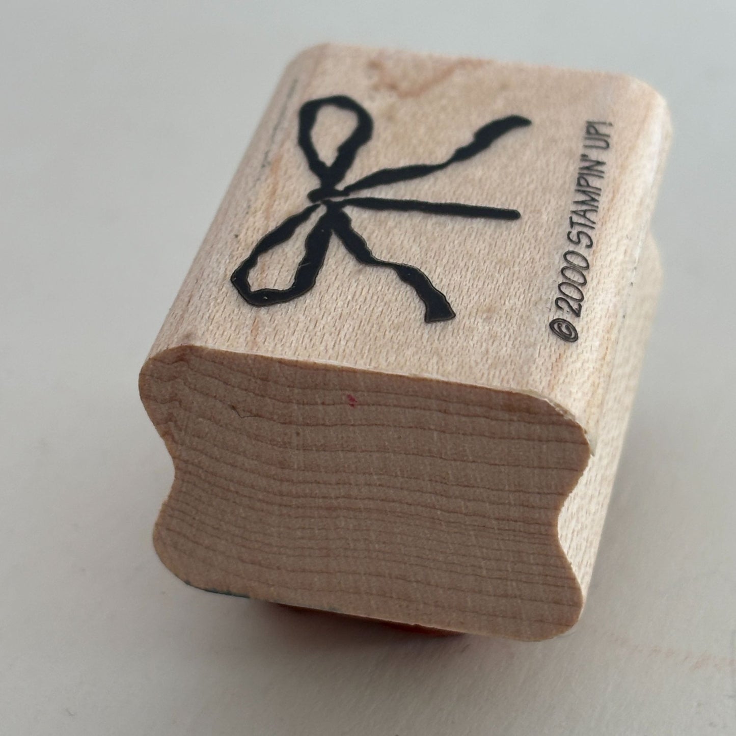 Stampin Up Wood Rubber Stamp Gift Bow Ribbon Christmas Present Holiday Craft