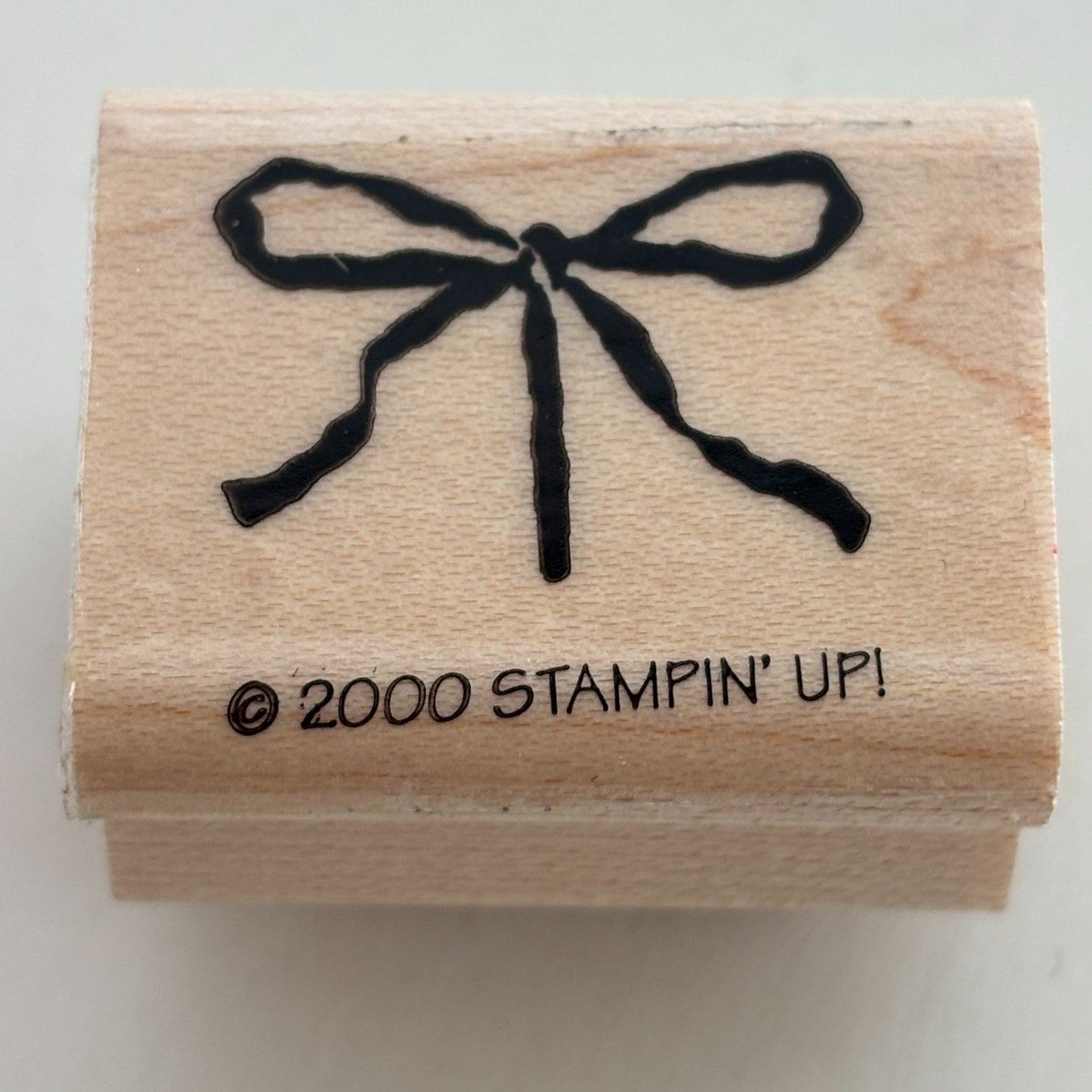 Stampin Up Wood Rubber Stamp Gift Bow Ribbon Christmas Present Holiday Craft