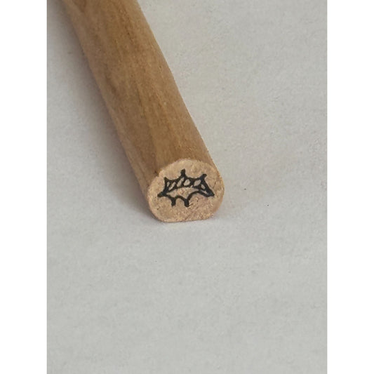 Judith Stick Rubber Stamp Holly Leaf Christmas Card Making Holidays Dowel Small