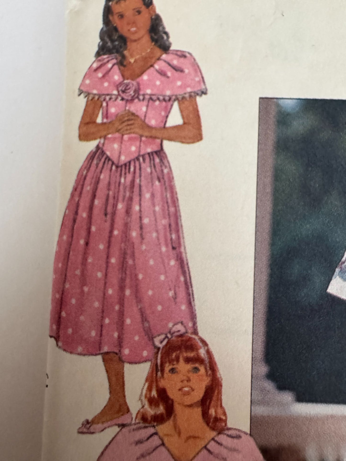 Butterick Sewing Pattern 5340 Girls Dress Spring Easter Party Easy 7 8 10 90s UC