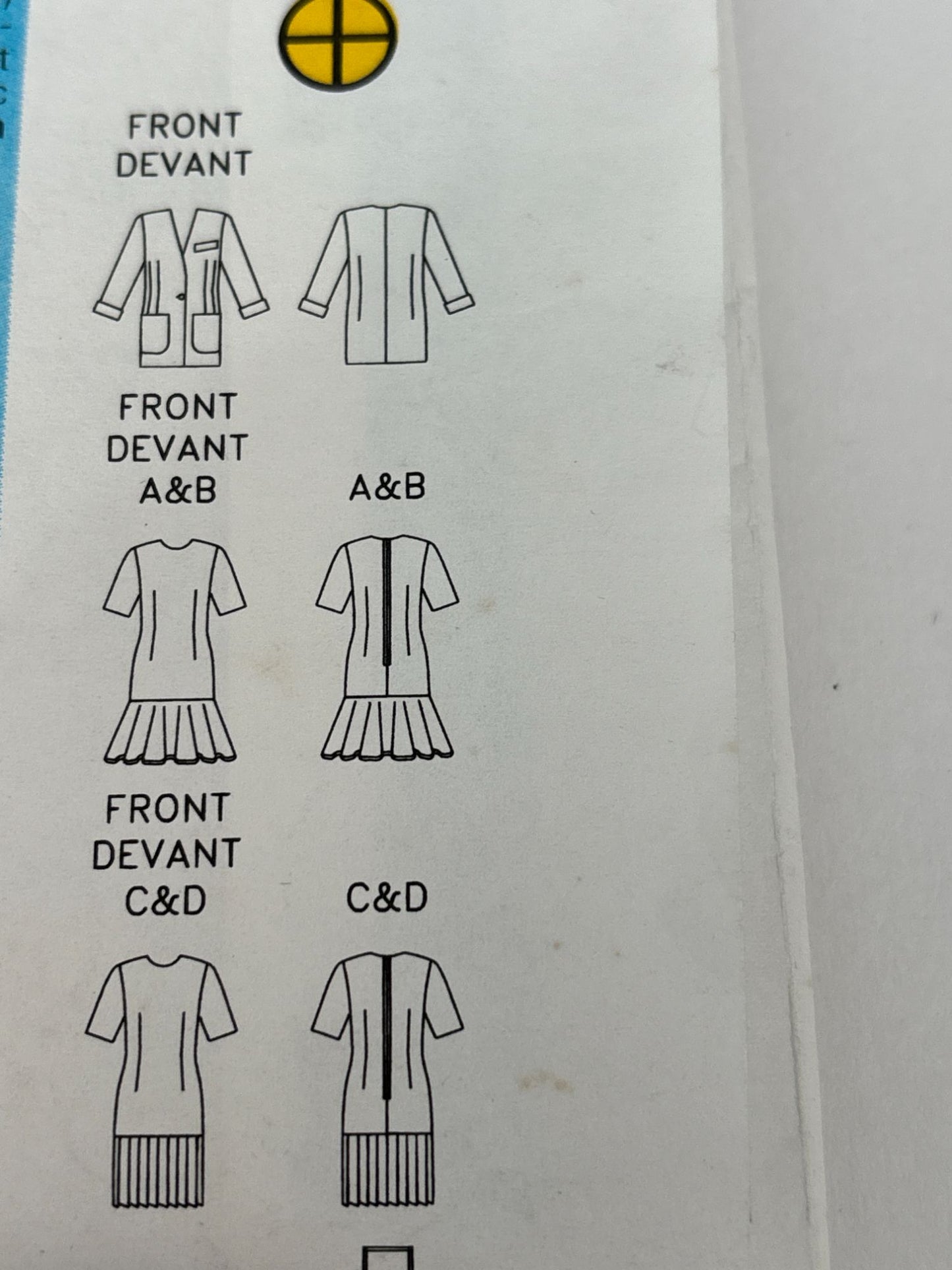 Butterick Sewing Pattern 6643 90s Jacket Dress Flounce Hem 1990s 6 8 10 Uncut