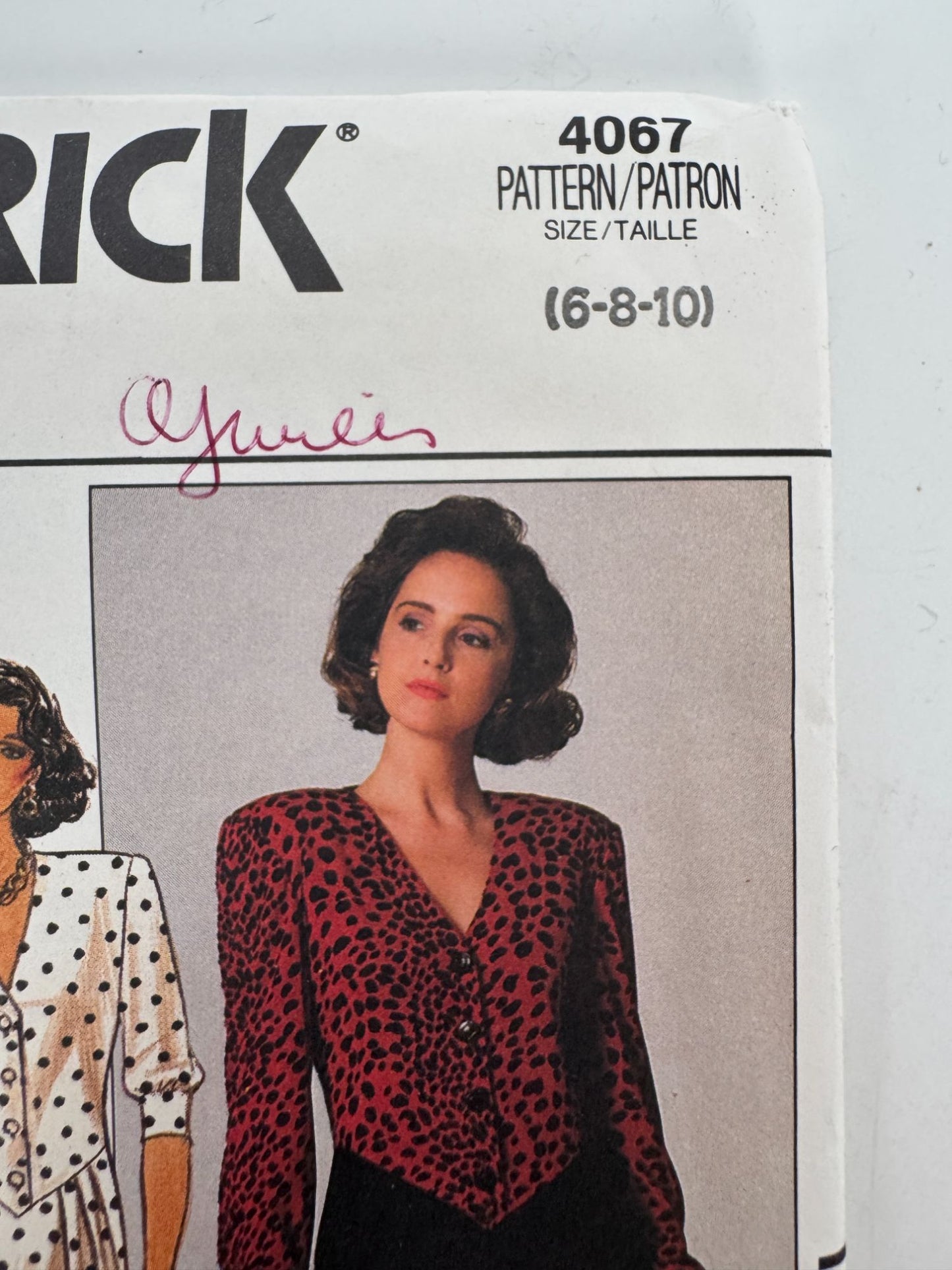 Butterick Sewing Pattern 4067 Misses Dress Structured 1980s Sizes 6-10 Uncut