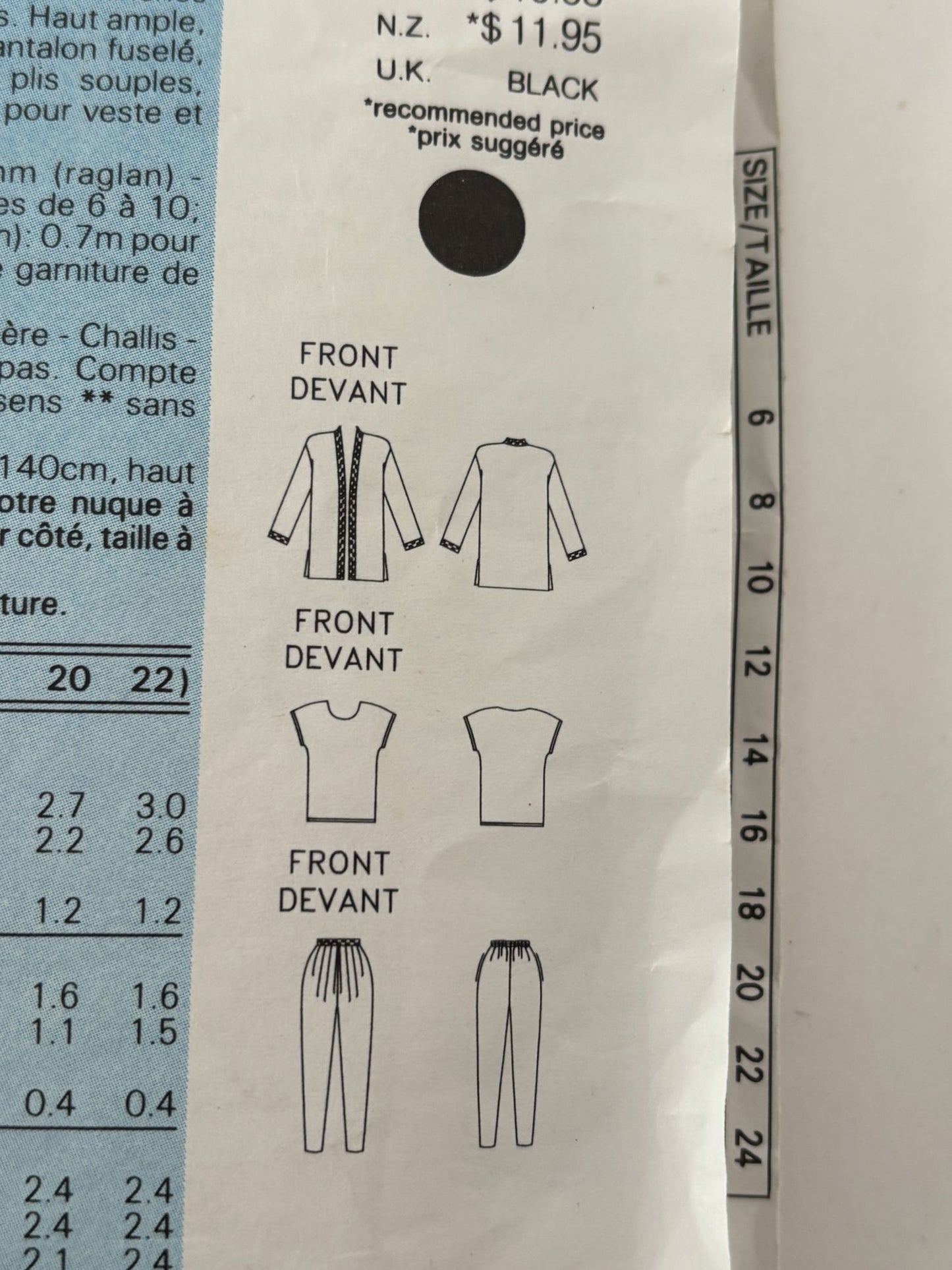 Butterick Sewing Pattern 6276 Evening Jacket Pants 90s Outfit Easy 18 20 22 UC