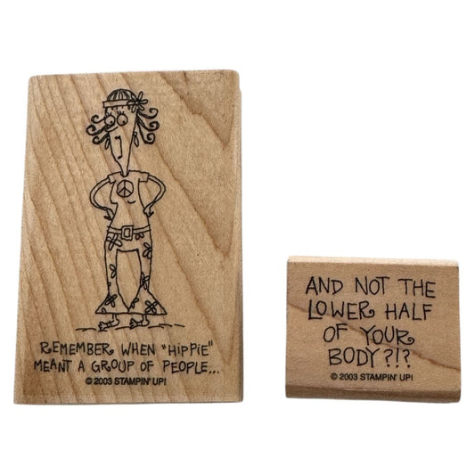 Stampin Up Birthday Card Making Words Funny Hippie Pun Funny Humor Sentiment Hip