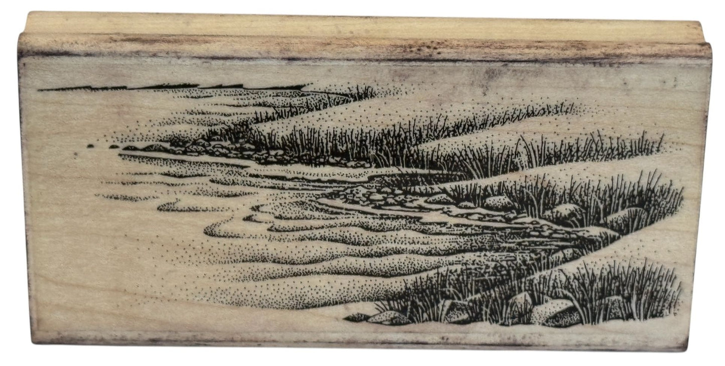 Stampscapes Rubber Stamp Waterside Bluff Rt. Right Landscape Scene Maker 149F