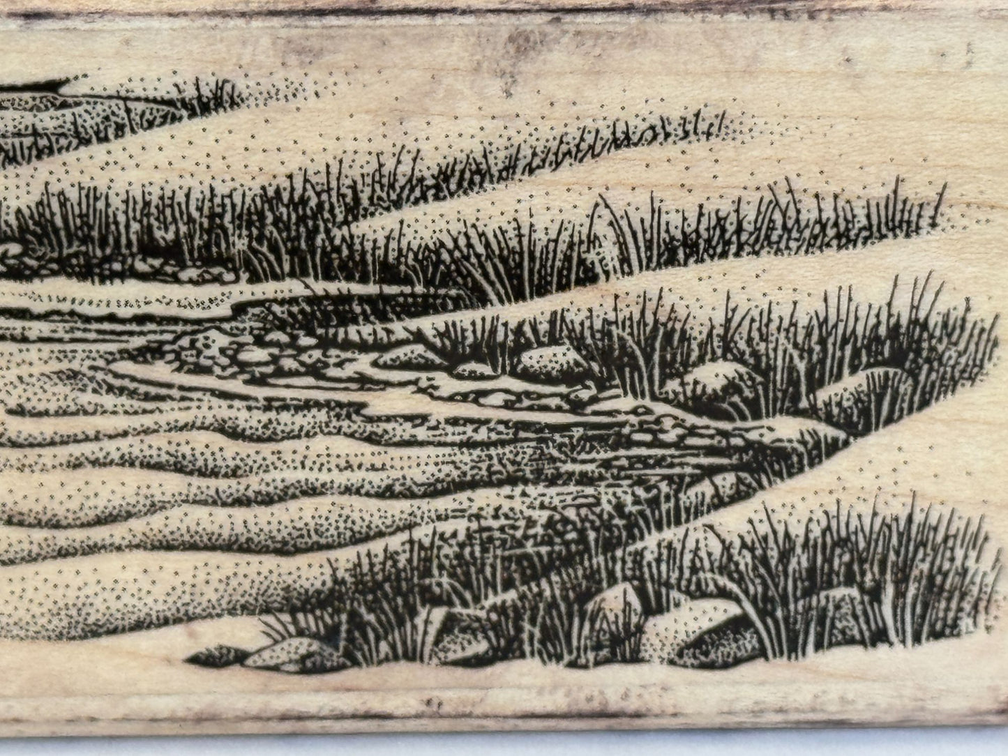 Stampscapes Rubber Stamp Waterside Bluff Rt. Right Landscape Scene Maker 149F