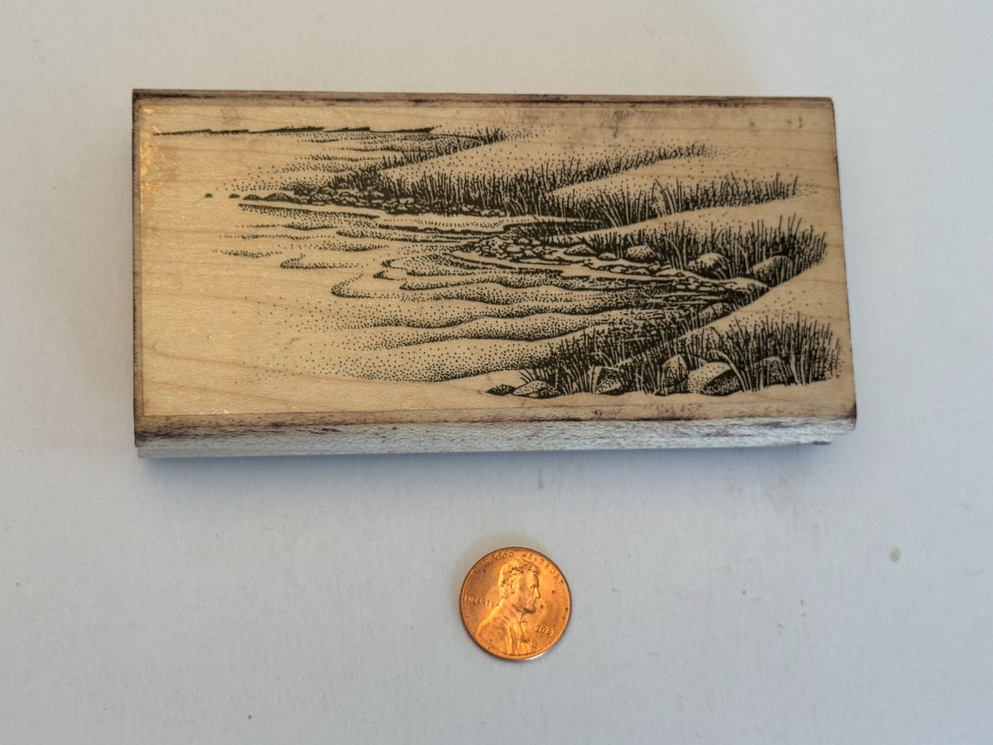 Stampscapes Rubber Stamp Waterside Bluff Rt. Right Landscape Scene Maker 149F