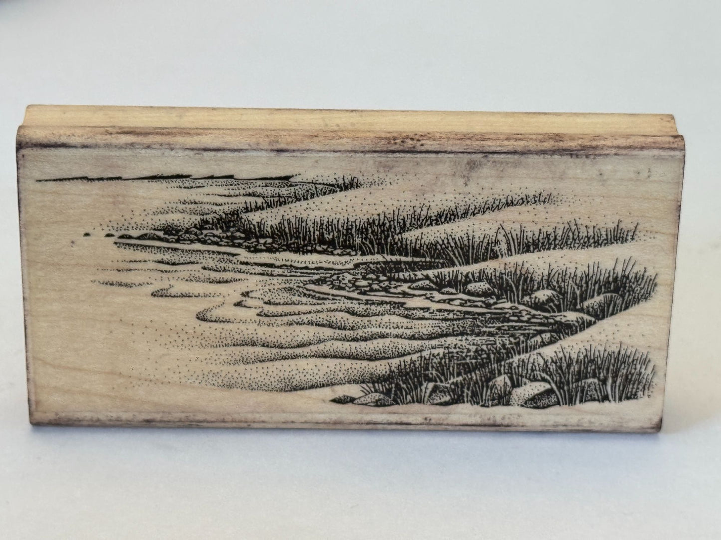Stampscapes Rubber Stamp Waterside Bluff Rt. Right Landscape Scene Maker 149F