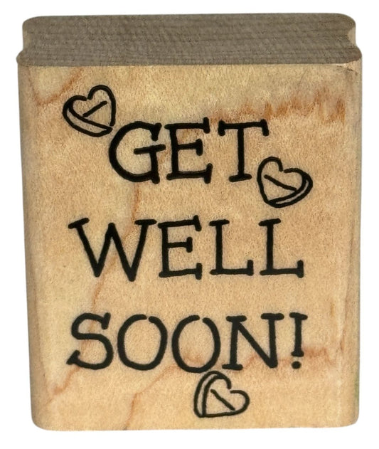 Stampin Up Rubber Stamp Get Well Soon Card Making Words Care Package Gift Tag