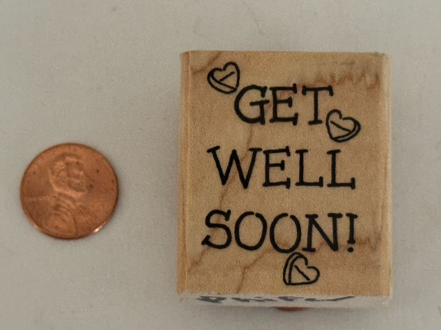 Stampin Up Rubber Stamp Get Well Soon Card Making Words Care Package Gift Tag