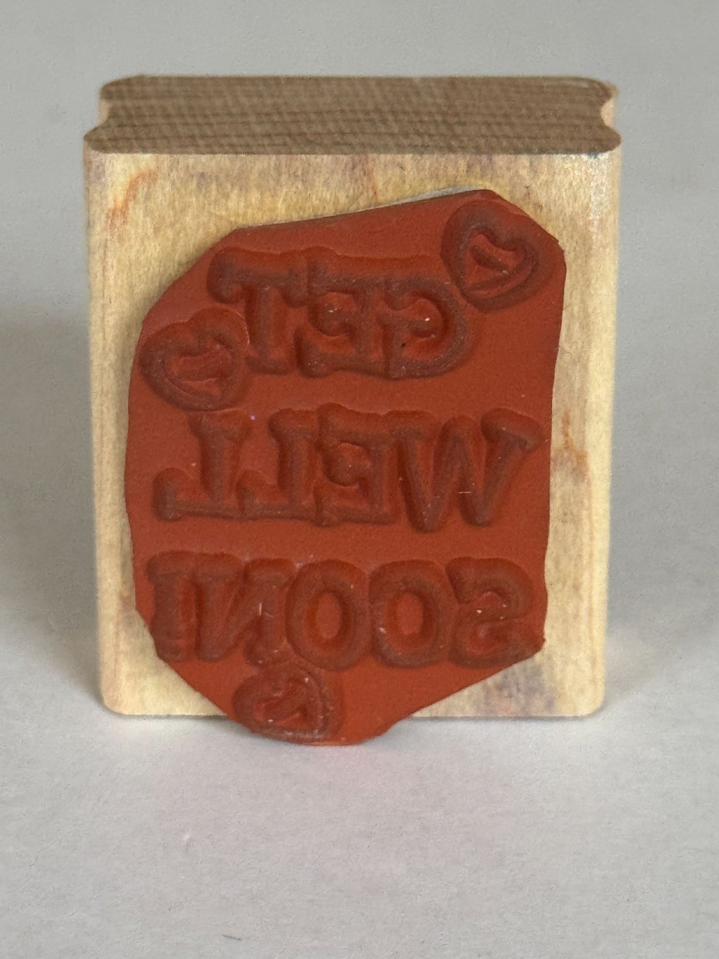 Stampin Up Rubber Stamp Get Well Soon Card Making Words Care Package Gift Tag