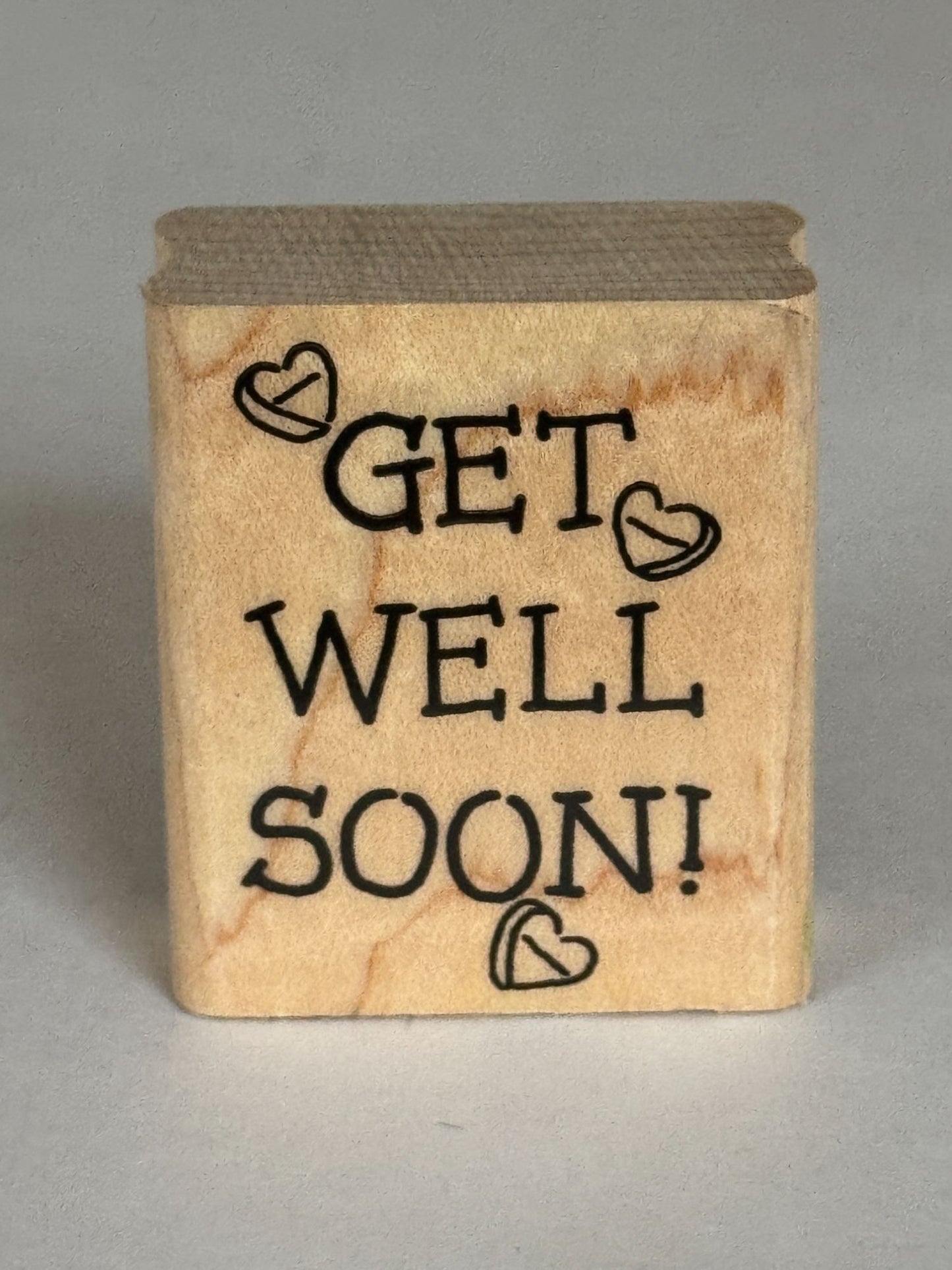 Stampin Up Rubber Stamp Get Well Soon Card Making Words Care Package Gift Tag