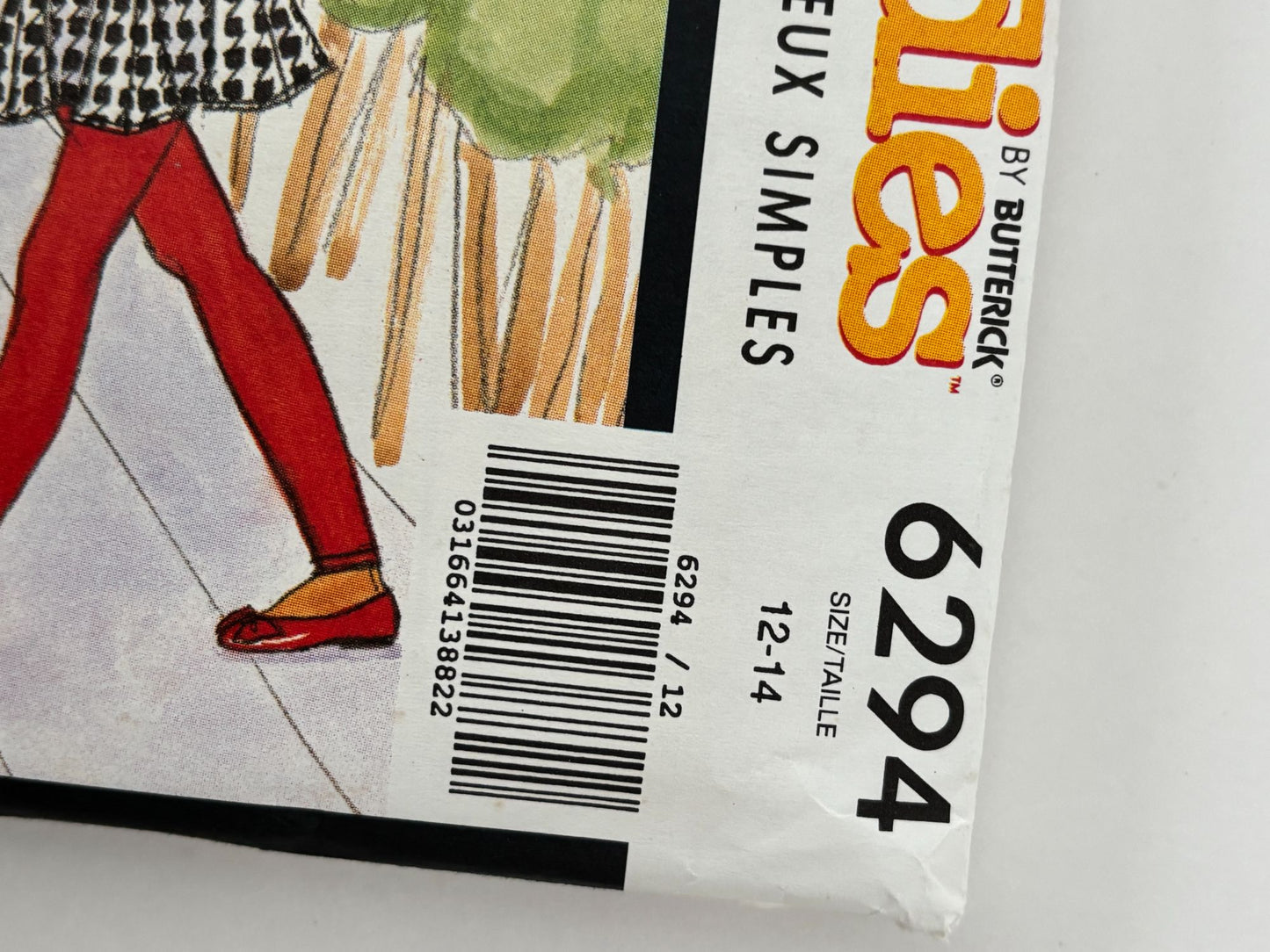 Butterick Busybodies Sewing Pattern 6294 Girls Top Skirt Leggings 90s Easy 12 14