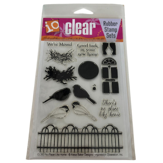 Impression Obsession Clear Rubber Stamps Birds Real Estate Sentiments Housewarming Cardmaking Words We Moved