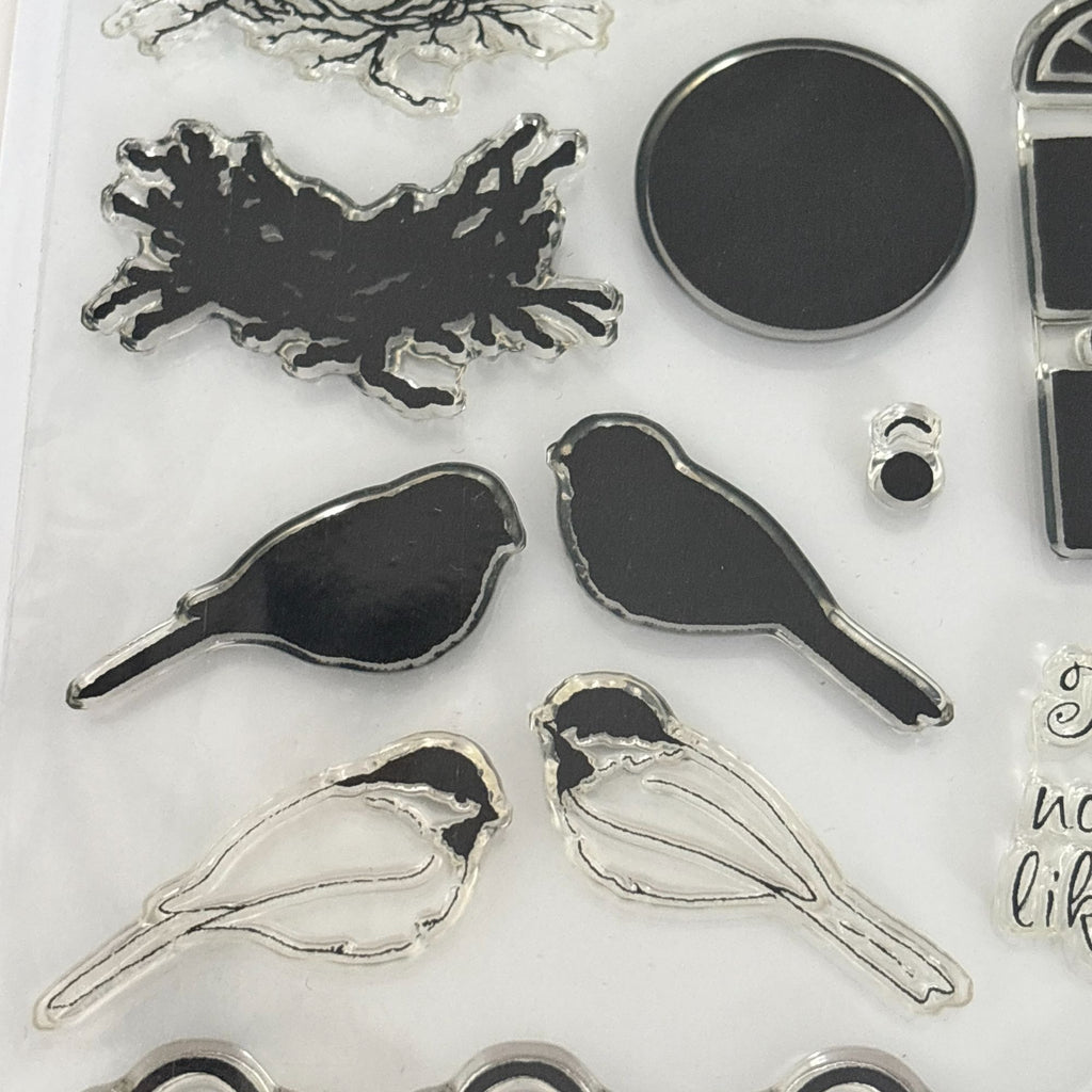 Impression Obsession Clear Rubber Stamps Birds Real Estate Sentiments Housewarming Cardmaking Words We Moved