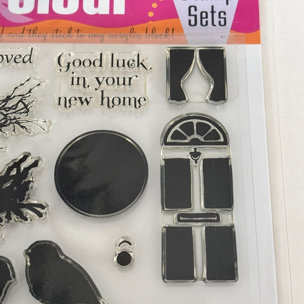 Impression Obsession Clear Rubber Stamps Birds Real Estate Sentiments Housewarming Cardmaking Words We Moved