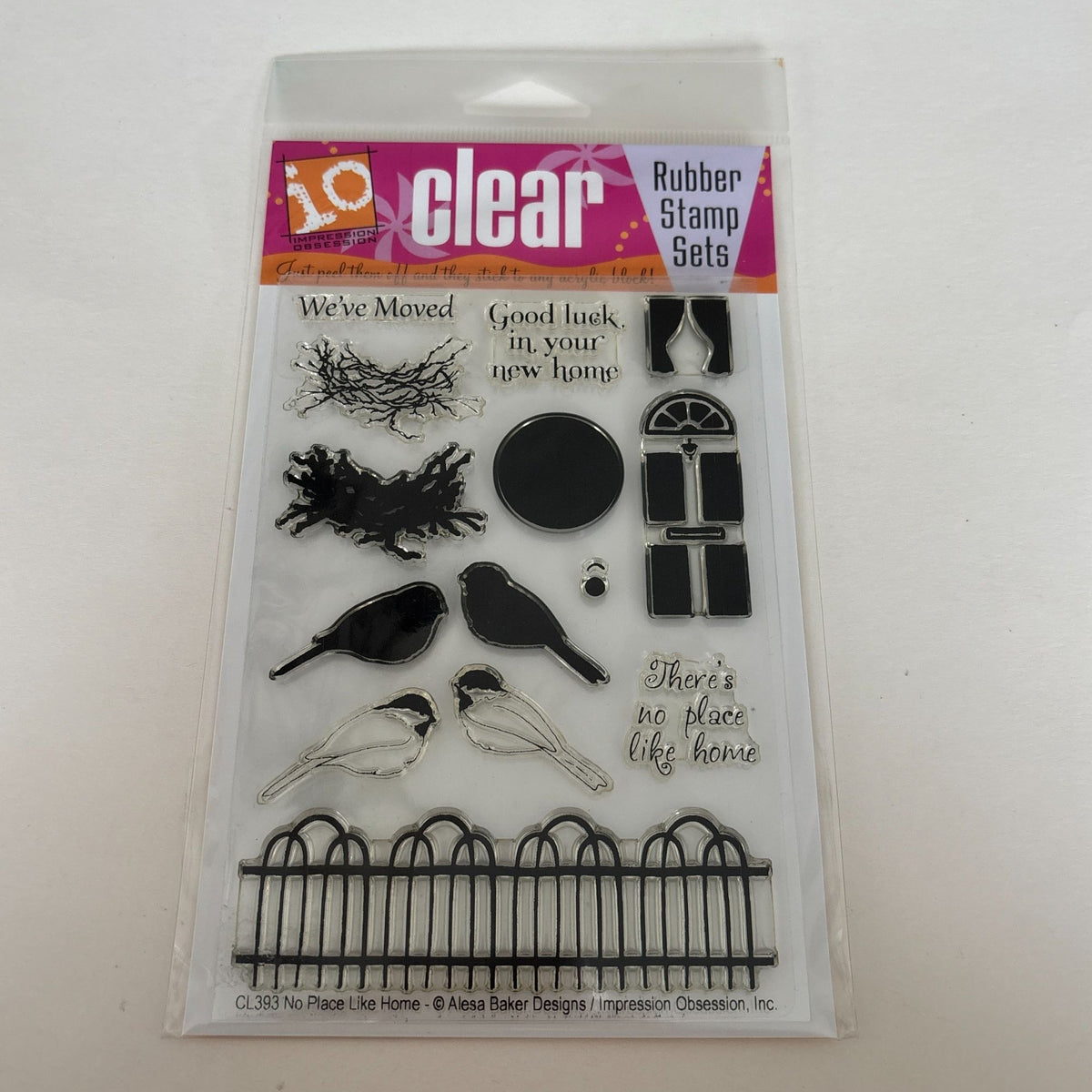 Impression Obsession Clear Rubber Stamps Birds Real Estate Sentiments Housewarming Cardmaking Words We Moved