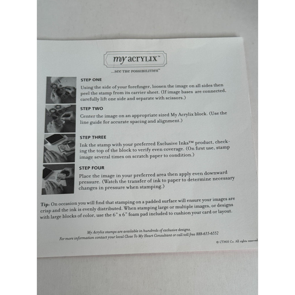 CTMH My Acrylix Clear Stamp Set Spunky Greetings Card Making Good Luck Get Well