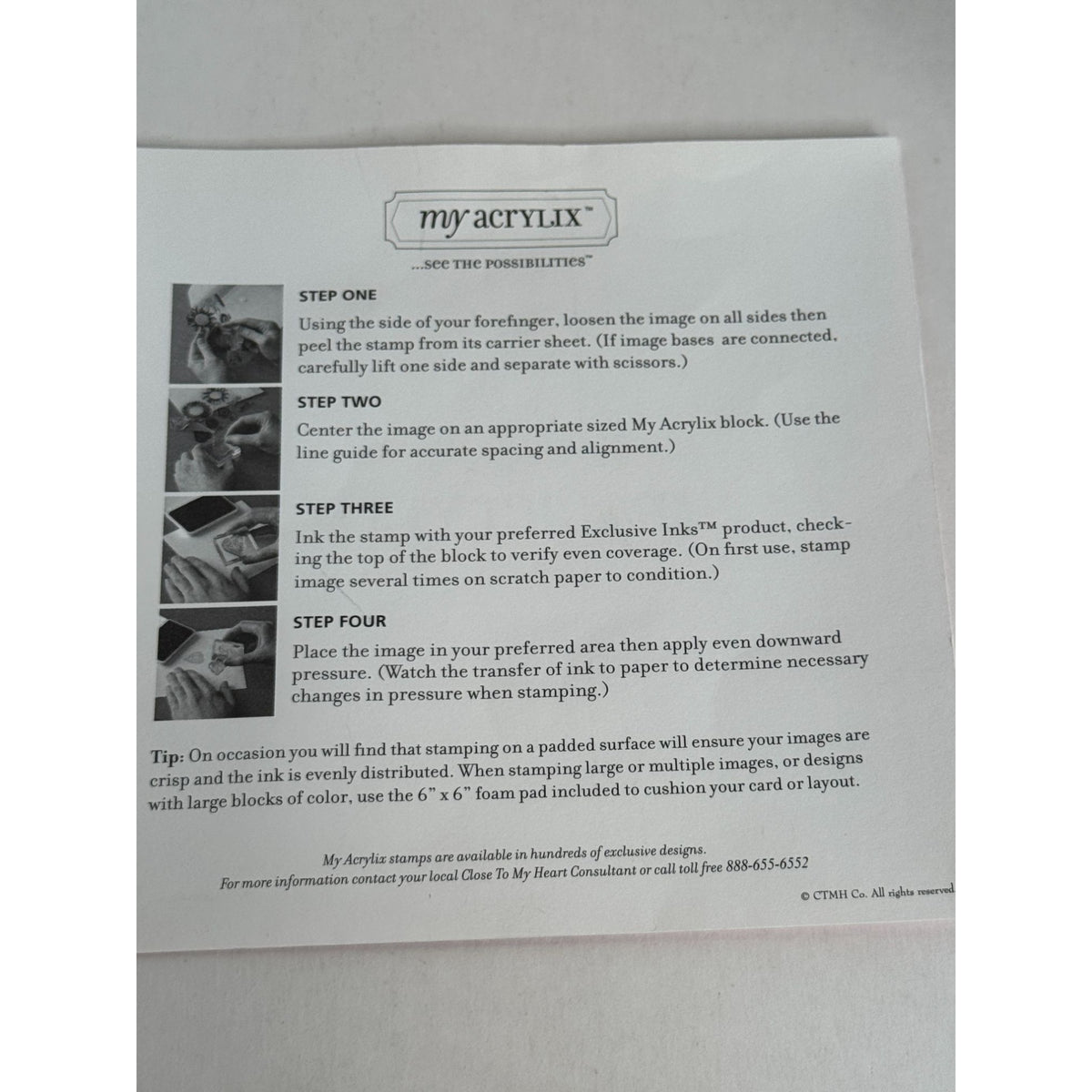 CTMH My Acrylix Clear Stamp Set Spunky Greetings Card Making Good Luck Get Well