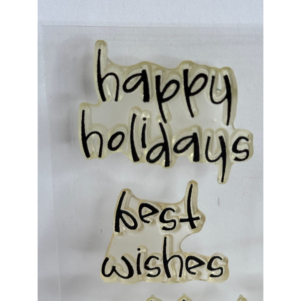 CTMH My Acrylix Clear Stamp Set Spunky Greetings Card Making Good Luck Get Well