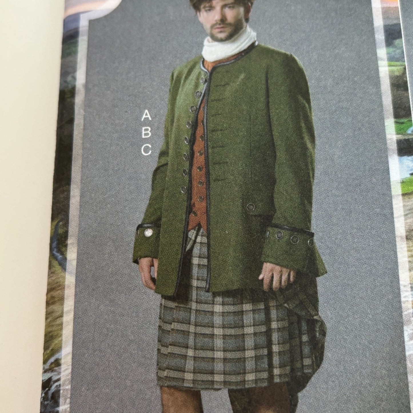 McCalls Sewing Pattern M7736 Outlander Costume Kilt Jacket Scottish Highland Mens 38-44 Uncut Historical