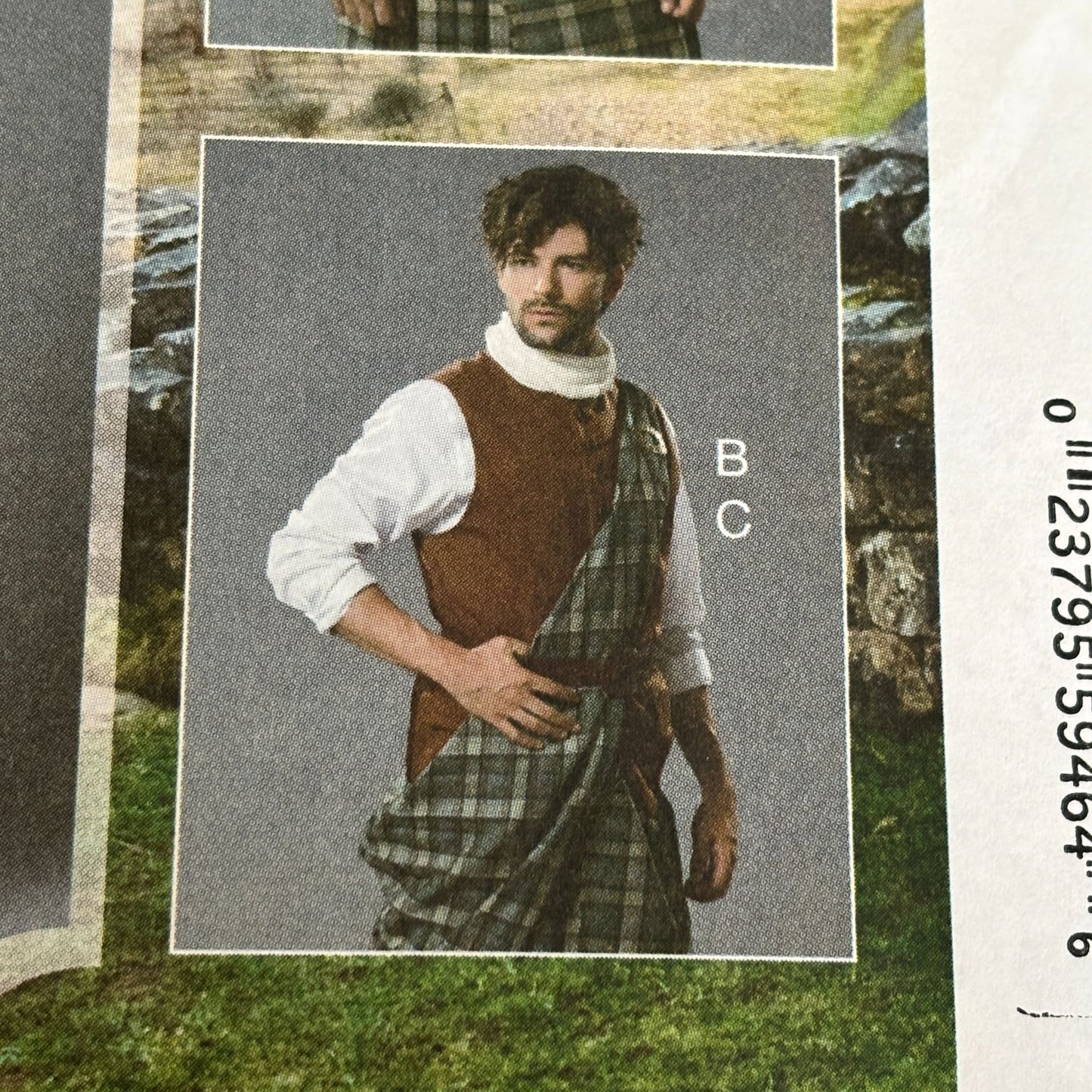 McCalls Sewing Pattern M7736 Outlander Costume Kilt Jacket Scottish Highland Mens 38-44 Uncut Historical