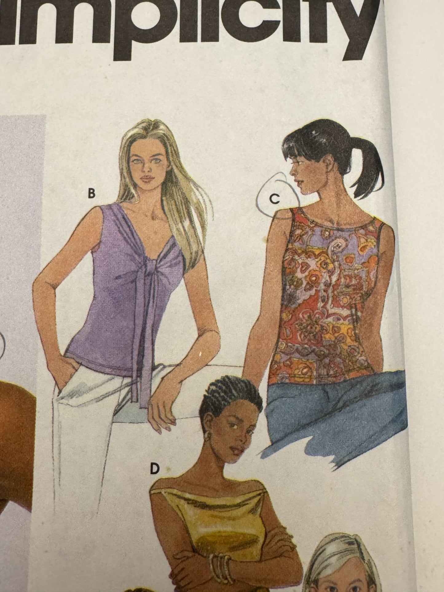 Simplicity Sewing Pattern 9626 Knit Tops Sleeveless Short Sleeve 14-20 UC