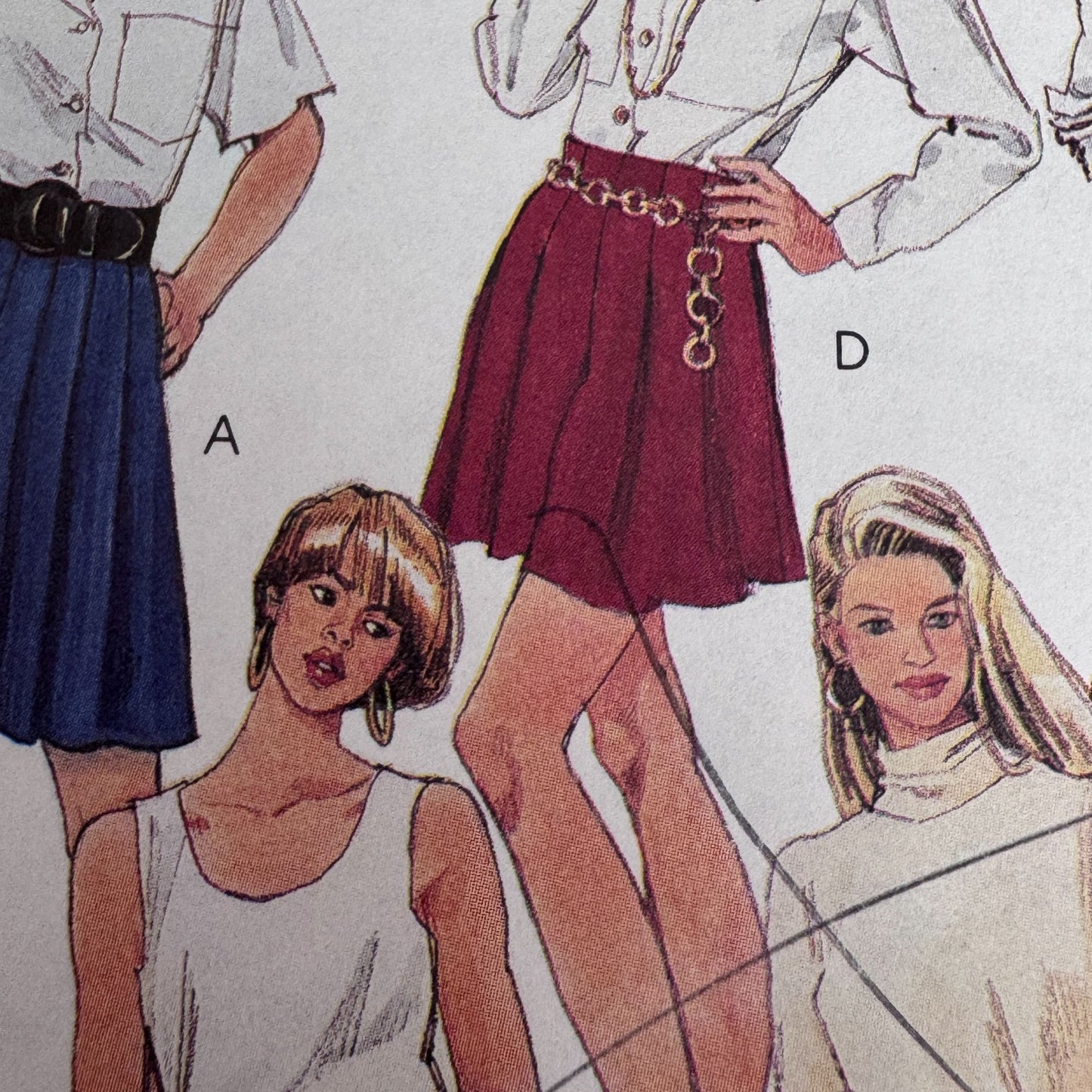 McCalls Sewing Pattern 5470 90s Shorts Pleated Skirt Preppy Summer Size 8 Uncut Sporty