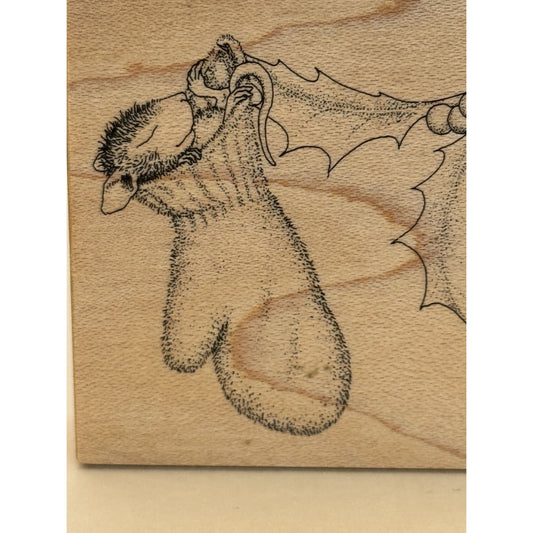 House Mouse Rubber Stamp Cozy Mitten Mudpie Christmas Stocking Stampa Rosa Craft